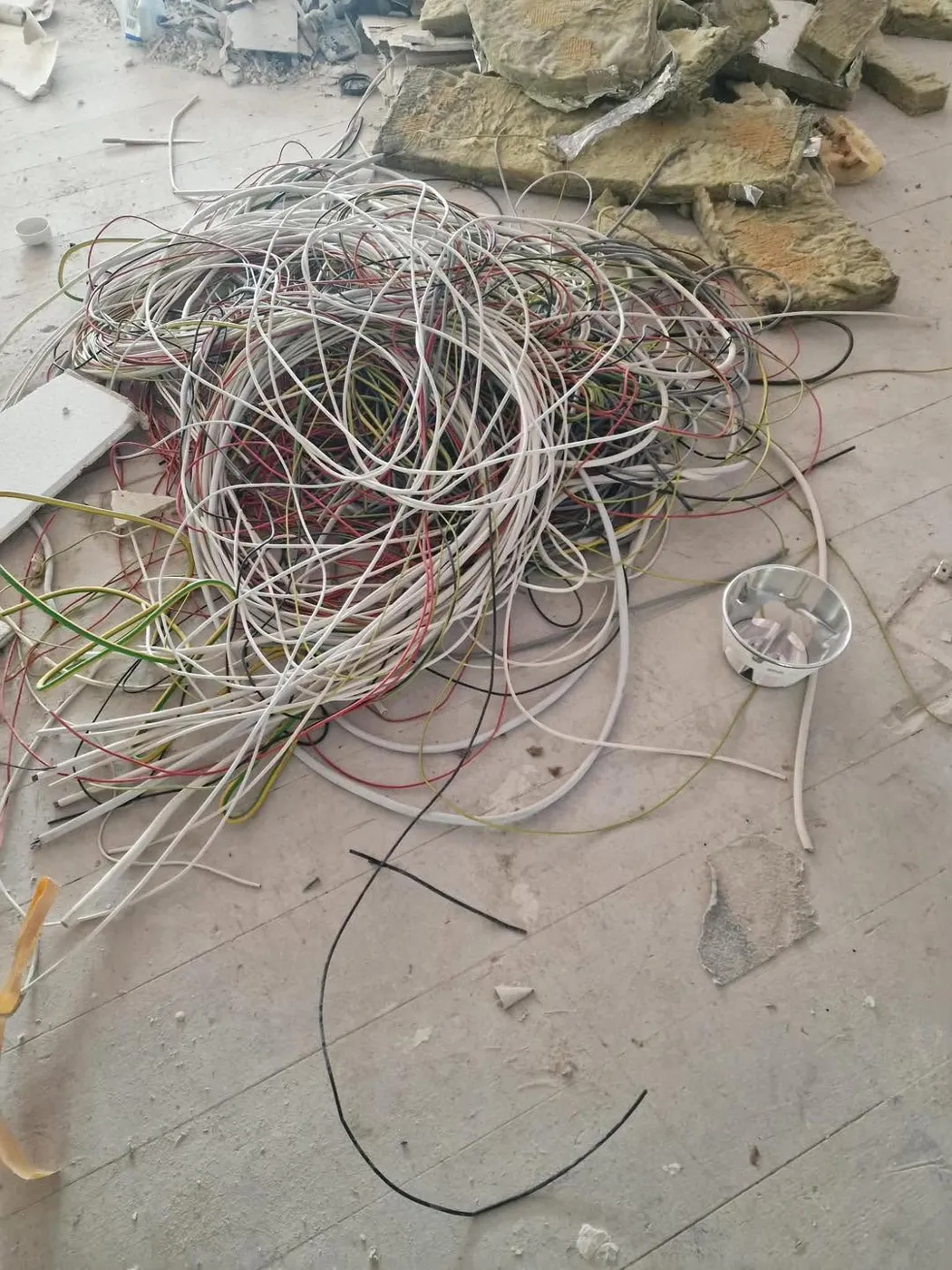 Old cable and scrap removed