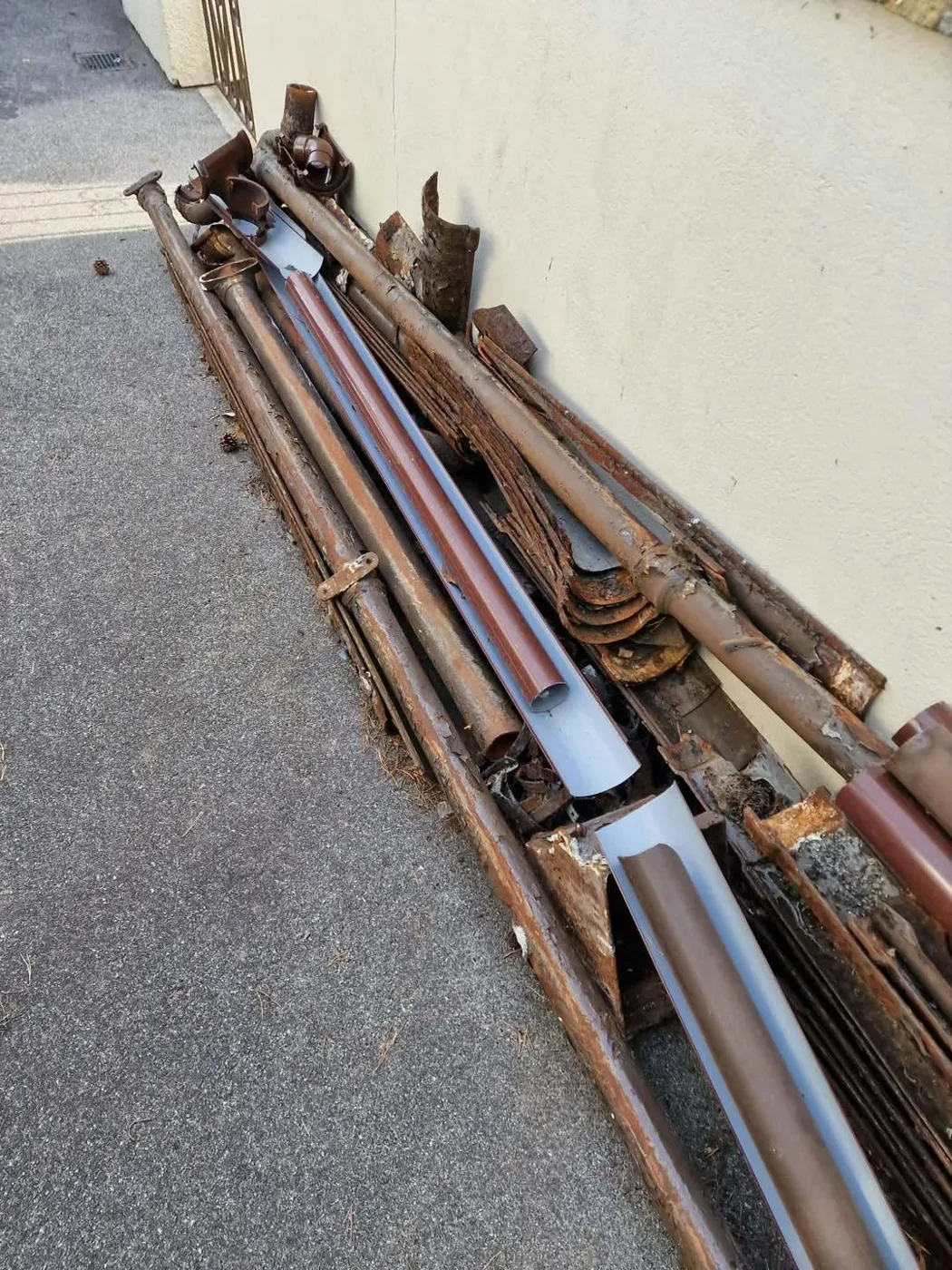 Scrap metal pipework collected