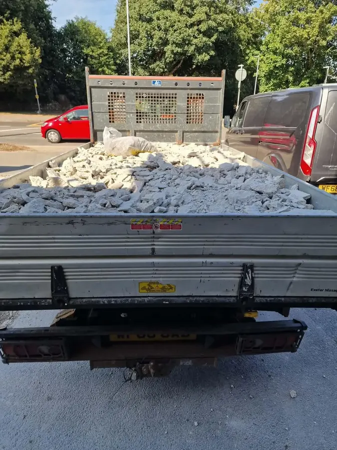 Rubble loaded in the tipper